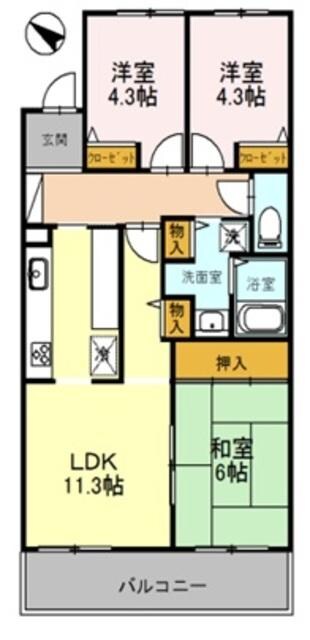 コーポレート東浦和2号棟の物件間取画像