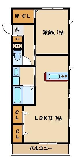 メゾンソレイユ2の物件間取画像