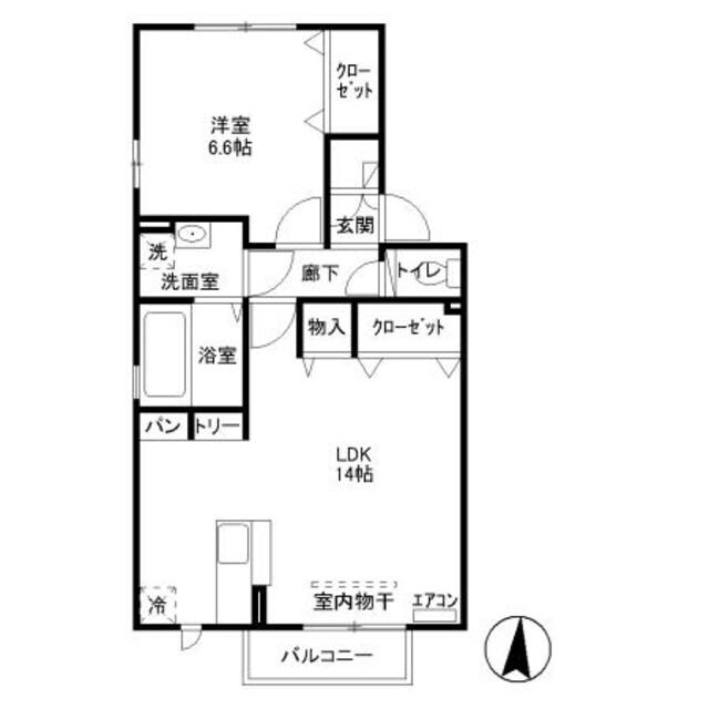 第6グリーンハイツ Bの物件間取画像