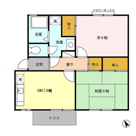 セントラル野口 Dの物件間取画像