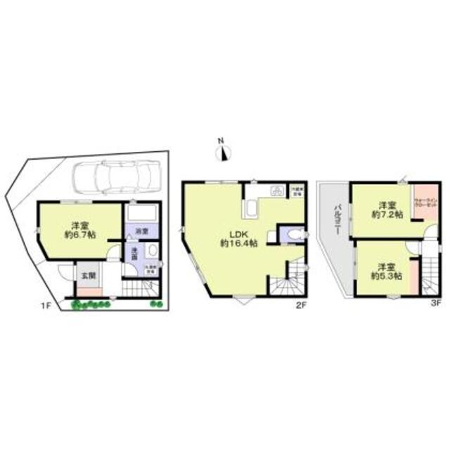 川口里A棟の物件間取画像