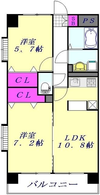 バーディーテラス仲町の物件間取画像