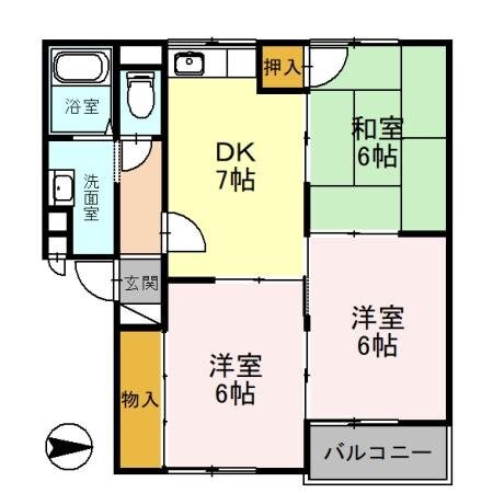 日進セントラルハイツ Cの物件間取画像