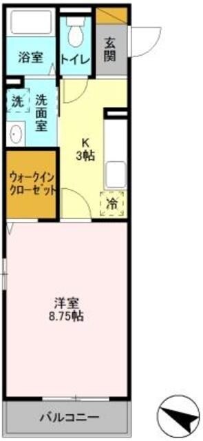 メルヴェーユ八潮中央Aの物件間取画像