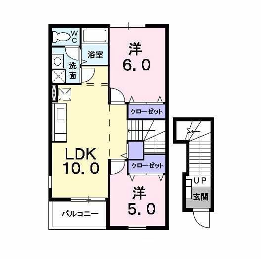 エスポアールA棟の物件間取画像