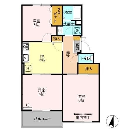 ヴァンベール山口 Aの物件間取画像