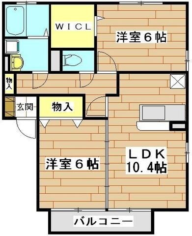サンパティークA館の物件間取画像
