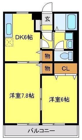 コンフォート的場の物件間取画像