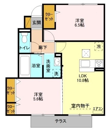 サニーヒル イシイAの物件間取画像