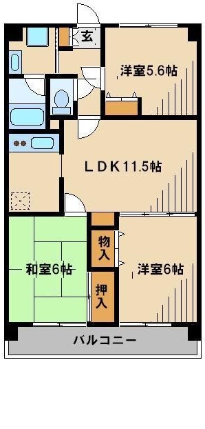 ガーデンスクエア北坂戸の物件間取画像