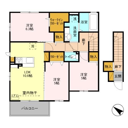 コージーハウス Bの物件間取画像