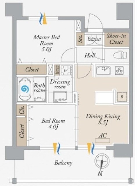 オーキッドレジデンス森下の物件間取画像