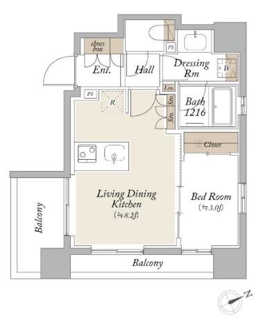 オーキッドレジデンス芝浦の物件間取画像