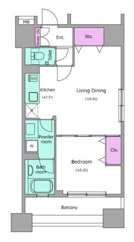 レジディア芝大門IIの物件間取画像