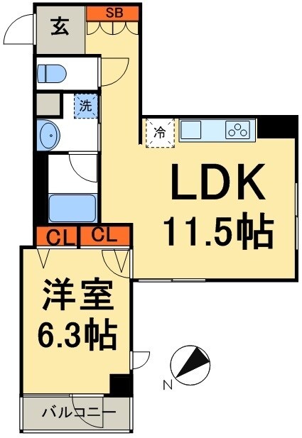 ルクレ日本橋馬喰町の物件間取画像