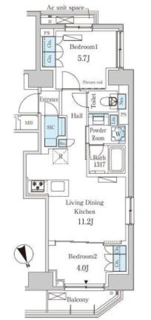 パークアクシス虎ノ門の物件間取画像