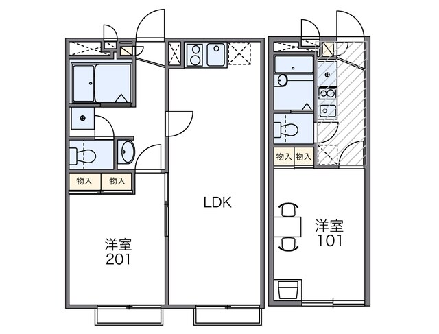 レオパレス東豊田IIの物件間取画像