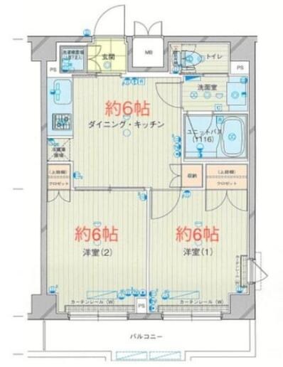 ルーブル鷺宮六番館の物件間取画像