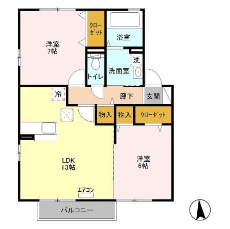 グランメールIIの物件間取画像