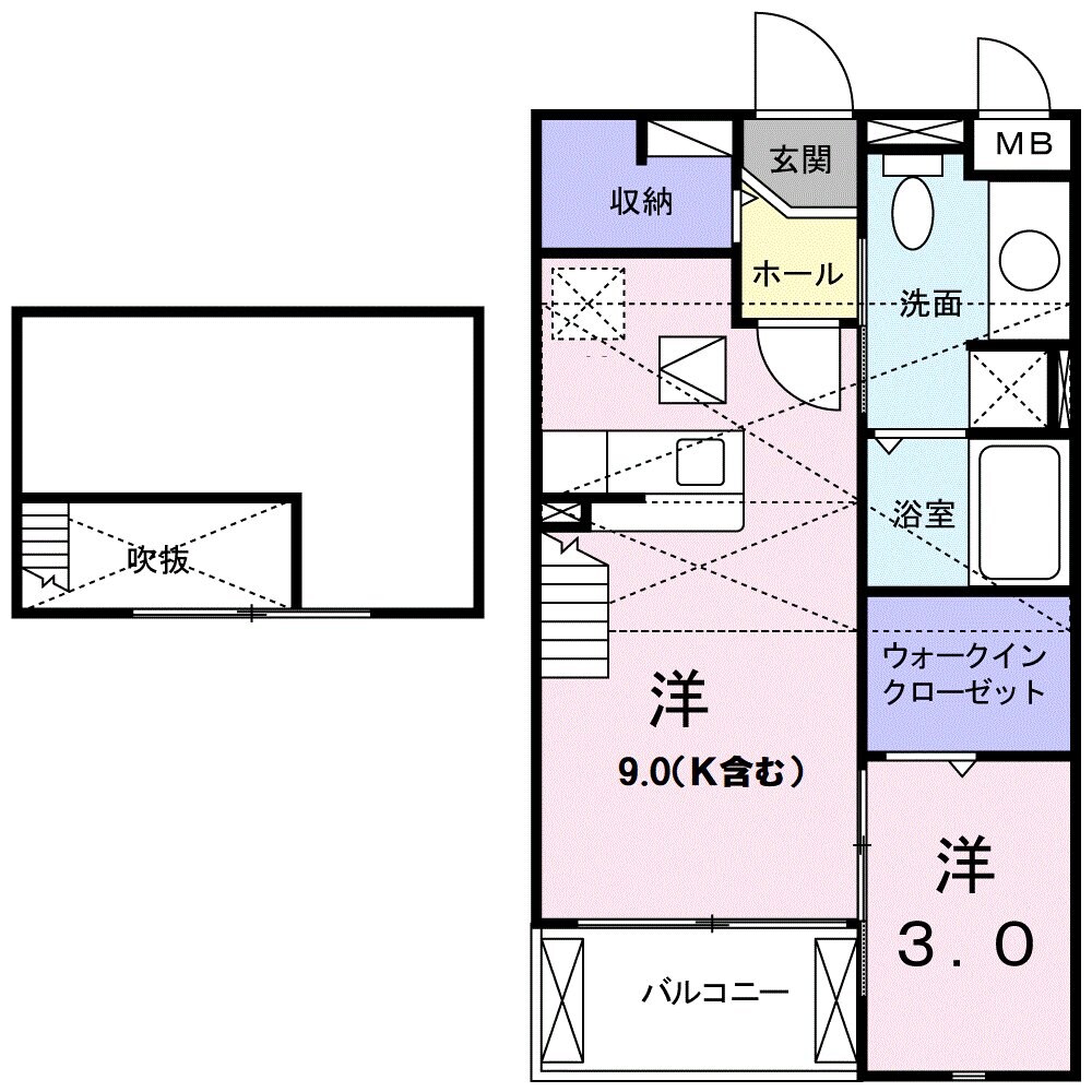 ウエストヒルパーシモンの物件間取画像