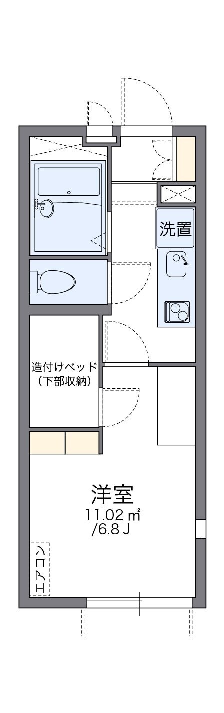 レオパレスアンソレイユの物件間取画像