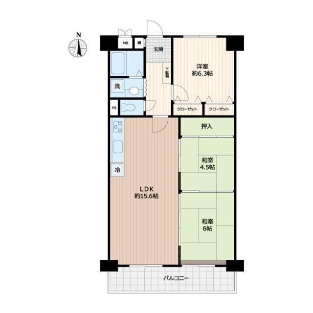 グリーンコーポ川口B棟の物件間取画像