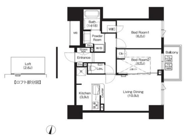 コンフォリア大宮の物件間取画像