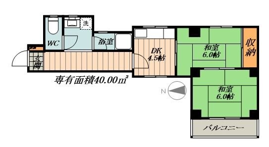松葉第一マンションの物件間取画像