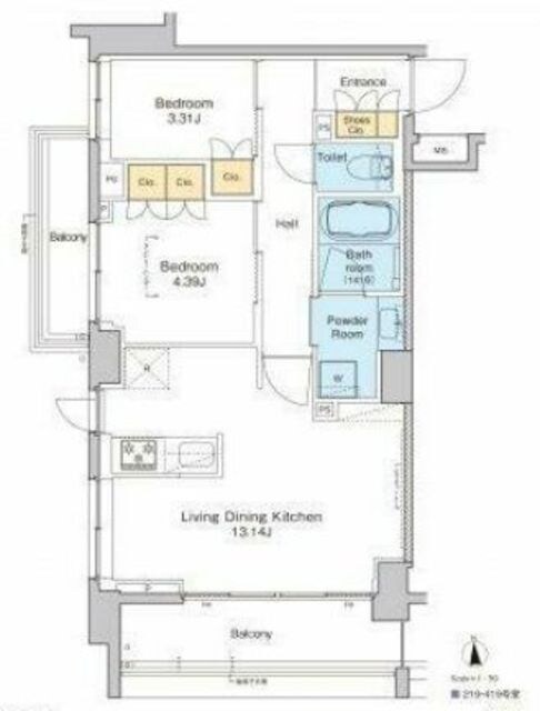 プラウドフラット中野の物件間取画像
