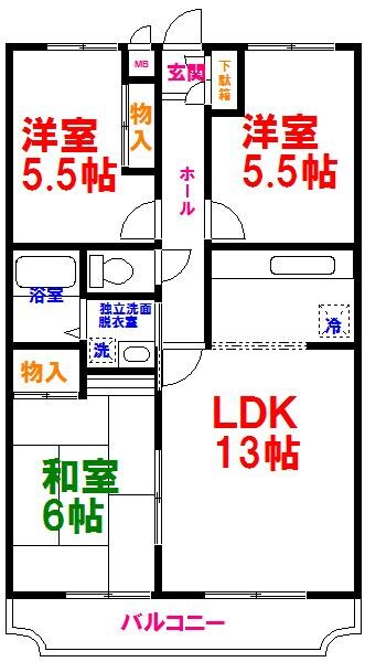 立川リムエールの物件間取画像
