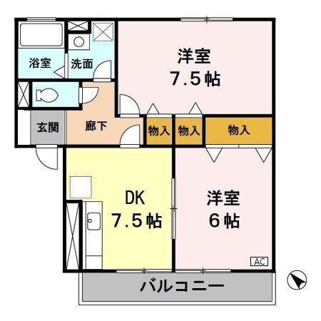 コゥジィーコートの物件間取画像