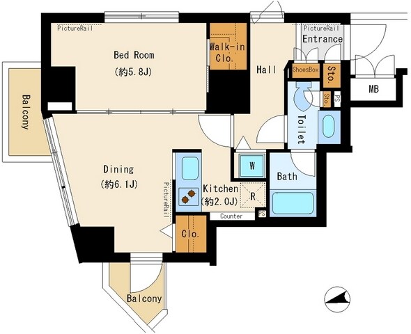 パークアクシス御徒町の物件間取画像
