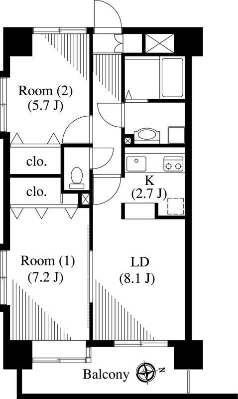 バーディーテラス仲町の物件間取画像