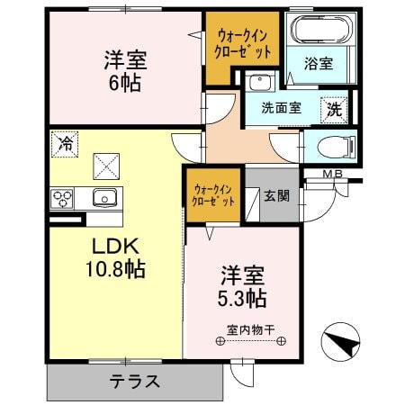 リヴェール(弁天)の物件間取画像