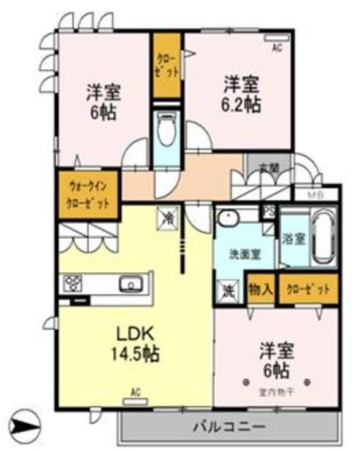 ロイジェントパークスレイクタウンIII L棟の物件間取画像