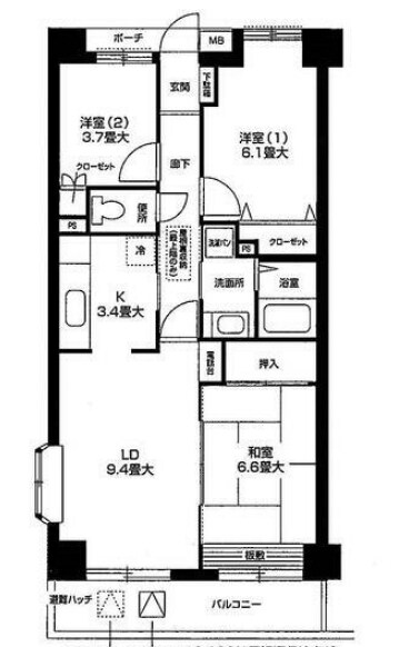 オクトス市ヶ尾1番館の物件間取画像