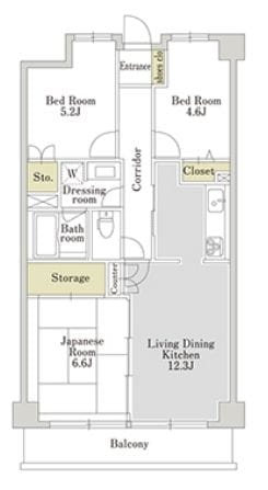 アーバンパーク三ツ池公園Eの物件間取画像