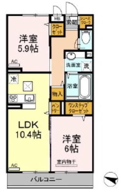 East GARDEN綱島の物件間取画像
