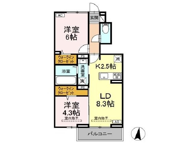 ペアガーデン泉 Eの物件間取画像