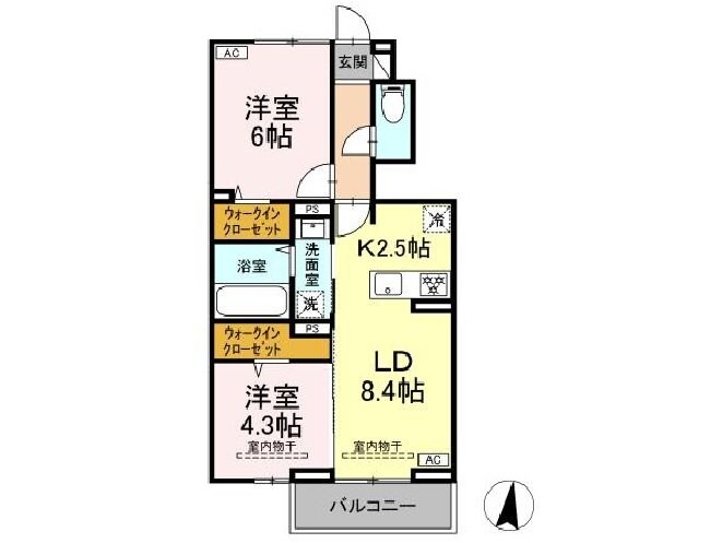 ペアガーデン泉 Eの物件間取画像