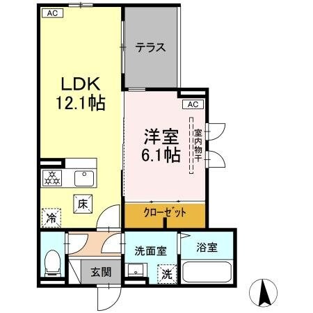 D-ROOM小田原2丁目Aの物件間取画像