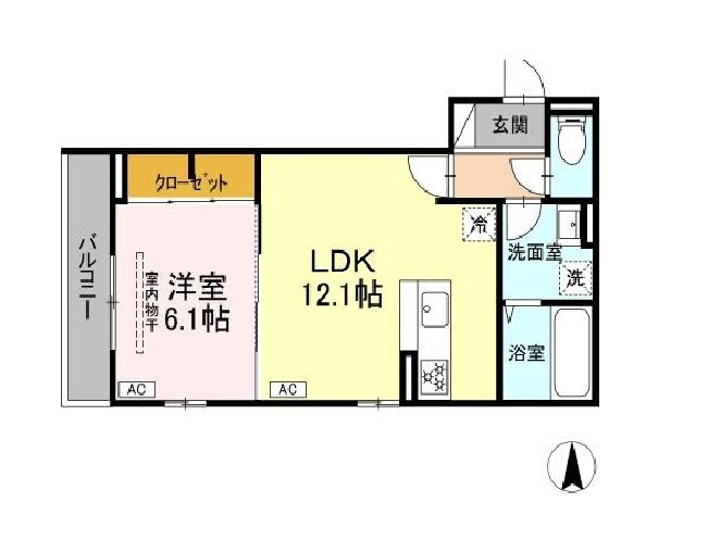 D-ROOM小田原2丁目Bの物件間取画像