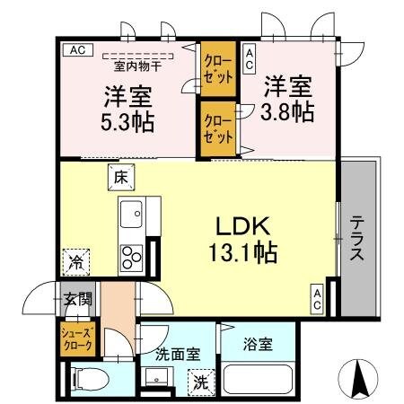 D-ROOM荒井1丁目の物件間取画像
