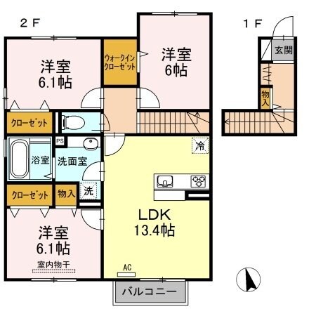 ピアチェヴォーレ・K II番館の物件間取画像