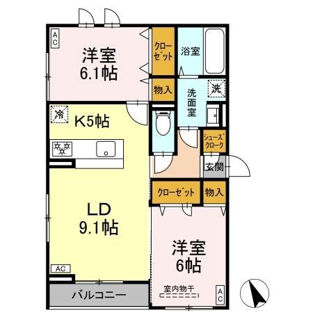 D-ROOM銀杏町IIの物件間取画像