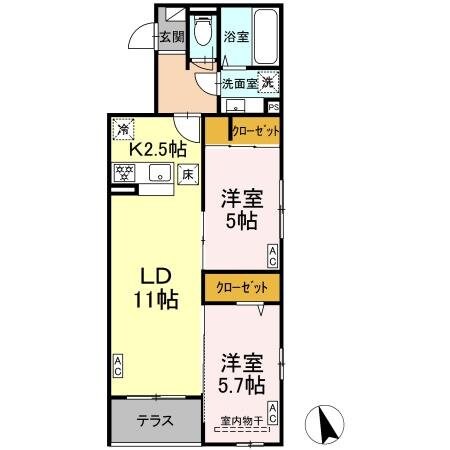 D-ROOM小田原8丁目IIの物件間取画像