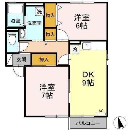 リジェール Dの物件間取画像
