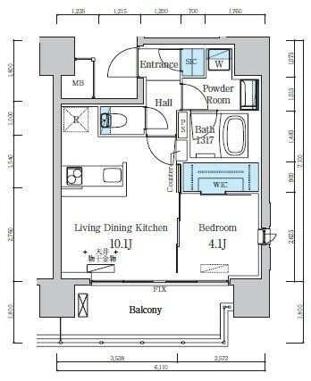 デュオフラッツ仙台木町通リネアの物件間取画像