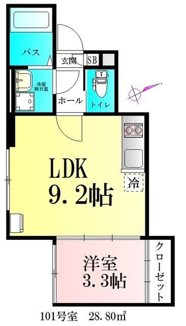 シャイニングパレス宮城野原の物件間取画像