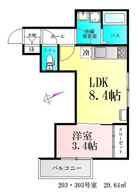 シャイニングパレス宮城野原の物件間取画像